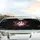 Vibrant Red Heart Outline Soft White Paw Print - Animal Lover Everyday Lifestyle Gift Car Sunshade - 5
