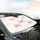 Full Canvas Pink Watercolor Bows with Diffused Light - Car Decor Gift for Women Car Sunshade - 6