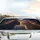 Black Ginger Cats Touching Noses Cosmic Sky - Feline Space Lover Gift Car Sunshade - 5