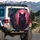 Black Wolf Glowing Eyes Red Roses Fantasy Forest - Wildlife Lover Gift Spare Tire Cover - 3
