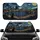Black Cat European City Lights Coastal Starry Night Sky Shoreline - Travel Essentials Gift Car Sunshade - 1