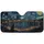 Black Cat European City Lights Coastal Starry Night Sky Shoreline - Travel Essentials Gift Car Sunshade - 3