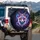 Crystalline Polygonal Fox Head Cosmic Night - Wildlife Lover Gift Spare Tire Cover - 3