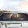 Owl Full Moon Gnarled Branch Autumn Leaves Antique Lantern - Wildlife Lover Gift Car Sunshade - 5