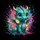 Baby Dragon Iridescent Wings Neon Splashes - Fantasy Lover Gift Spare Tire Cover - 6