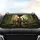 Tabby Ginger Black White Cats Sun-Dappled Forest Wildflowers - Cat Lover Gift Car Sunshade - 4