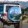 Snow-Capped Mountain Range Green Hills River - Outdoor Adventure Gift for Travelers Spare Tire Cover - 3