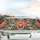Red-Orange Flowers Yellow Centers Green Leaves Botanical - Car Decor Lifestyle Gift Car Sunshade - 5
