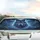 Majestic Wolf Blue Gold Eyes Tumultuous Storm Lightning - Wildlife Lover Gift Car Sunshade - 5
