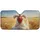 White Hen Pigtails Golden Wheat Field - Farmhouse Decor Gift for Hen Lover Car Sunshade - 3