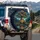 Vintage Camper Van Glowing Tree Pond Starry Night - Camping Lifestyle Gift for Camper Spare Tire Cover - 3