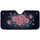 Lush Pink Roses Rose Buds Golden Centers Blue Green Leaves Midnight Blue Car Sunshade - 3