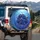 Deep Blue Roses Sapphire Gems Blue Morpho Butterflies - Nature Lover Car Decor Gift Spare Tire Cover - 3