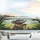 Elephant Orange Cap Steering Wheel Lush Verdant Hills - Road Trip Travel Gift for Elephant Lovers Car Sunshade - 5