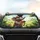 Elephant Orange Cap Steering Wheel Lush Verdant Hills - Road Trip Travel Gift for Elephant Lovers Car Sunshade - 4