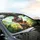 Elephant Orange Cap Steering Wheel Lush Verdant Hills - Road Trip Travel Gift for Elephant Lovers Car Sunshade - 6