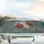 Opulent Deep Rose Pink Cream Blush Vintage Rose Garden Botanical Car Sunshade - 5