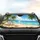 Tropical Beach Palm Trees Golden Sands Ocean Waters Umbrella Scene - Summer Road Trip Essentials Car Sunshade - 4
