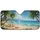 Tropical Beach Palm Trees Golden Sands Ocean Waters Umbrella Scene - Summer Road Trip Essentials Car Sunshade - 3
