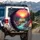 Vintage Camper Van Camping Rocky Stream Forest Sunset - Outdoor Adventure Gift Spare Tire Cover - 3
