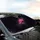 Fuchsia Pink Flamingo Cosmic Silver Shimmer Bokeh Glitter - Wildlife Lover Gift Car Sunshade - 6