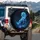 Electric Blue Glowing Horse Dynamic - Nature Lover Gift for Horse Enthusiast Spare Tire Cover - 3