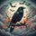 Black Raven Autumn Flowers Bats Full Moon - Wildlife Lover Gift Spare Tire Cover - 6