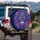 Ornate Symmetrical Calavera Sugar Skull Blooming Flowers - Mexican Folk Art Car Decor Gift Spare Tire Cover - 3