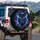 Dark Wolf Head Electric Blue Purple Energy - Wildlife Lover Gift for Wolf Lovers Spare Tire Cover - 3