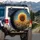 Realistic Field of Sunflowers Twilight Sky - Outdoor Lover Gift Spare Tire Cover - 3