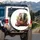 Baby Elephants Peeking Leather Travel Bag - Wildlife Lover Gift Spare Tire Cover - 3