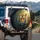 Piercing Blue Eyed Bengal Tiger Face, Golden Sunlight Tropical Jungle - Wildlife Lover Gift Spare Tire Cover - 3