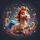 Grinning Cartoon Horse Orange Mane Blue Eyes - Horse Lover Gift Spare Tire Cover - 6