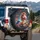 Grinning Cartoon Horse Orange Mane Blue Eyes - Horse Lover Gift Spare Tire Cover - 3