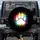 Bold White Bear Claw Paw Print Vibrant Rainbow Splatter Black Background - Wildlife Lover Gift Spare Tire Cover - 1