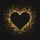 Deep Black Heart Sparkling Golden Bokeh Lights - Romantic Luminous Gift for Her Spare Tire Cover - 6