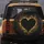 Deep Black Heart Sparkling Golden Bokeh Lights - Romantic Luminous Gift for Her Spare Tire Cover - 5