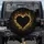 Deep Black Heart Sparkling Golden Bokeh Lights - Romantic Luminous Gift for Her Spare Tire Cover - 1