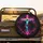 Crucified Figure Teal Skin Lime Crown Hot Pink Cross - Vehicle Decor Gift Spare Tire Cover - 2