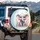 Baby Elephant Flowers Butterfly - Nursery Decor Gift for New Parents Spare Tire Cover - 3