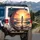 Majestic Figure Walking Ocean Sunset - Travel Essentials Spare Tire Cover - 3