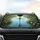 Emerald Gold Dragonfly Aquatic Reeds Wildflowers - Nature Lover Gift Car Sunshade - 4