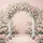 Romantic Wedding Arch White Pillars Cream Pink Roses Floral Garland - Vehicle Decor Gift Spare Tire Cover - 6