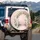 Romantic Wedding Arch White Pillars Cream Pink Roses Floral Garland - Vehicle Decor Gift Spare Tire Cover - 3