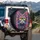 Cat Oversized Glasses Expressive Eyes Radiating Energy Lines - Cat Lover Auto Decor Spare Tire Cover - 3