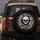 Human Skull Crossed Bones White Lilies Wreath Gothic Decor Gift for Skull Enthusiast Spare Tire Cover - 5