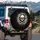 Human Skull Crossed Bones White Lilies Wreath Gothic Decor Gift for Skull Enthusiast Spare Tire Cover - 3