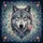 Grey Wolf Pink Rose Midnight Blue Ivory Baroque Floral Vine Arabesque - Wildlife Lover Gift Spare Tire Cover - 6