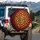 Crimson Red Love Script Gold Hearts Valentine's Day Anniversary Gift for Her Spare Tire Cover - 3