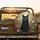 Black Cat Green Eyes Poppies Daisies Purple Blossoms - Cat Lover Car Decor Gift Spare Tire Cover - 2